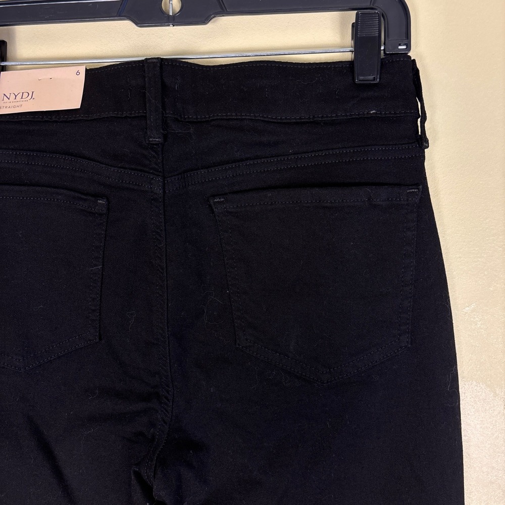 NWT NYDJ Marilyn Straight Leg Jeans Black Women Size 6 Casual Office High Rise - Picture 14 of 16